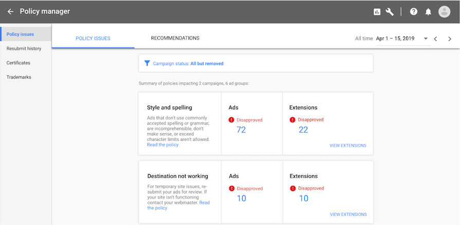 Google Ads launches new tool called the policy manager -1
